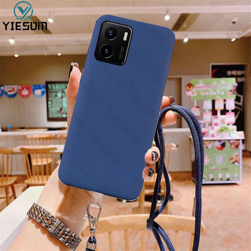 Ốp Điện Thoại TPU Mềm Màu Kẹo Có Dây Đeo Cổ Cho Vivo Y33S Y21S Y21 Y15A Y15S Y51 Y53S Y51A Y17 Y15 Y12 Y91C Y1S