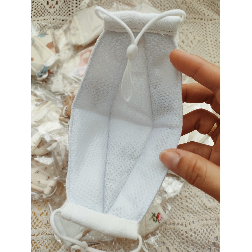 Khẩu trang cho bé vải xô muslin mềm mịn thông thoáng 2 lớp có lớp lót
