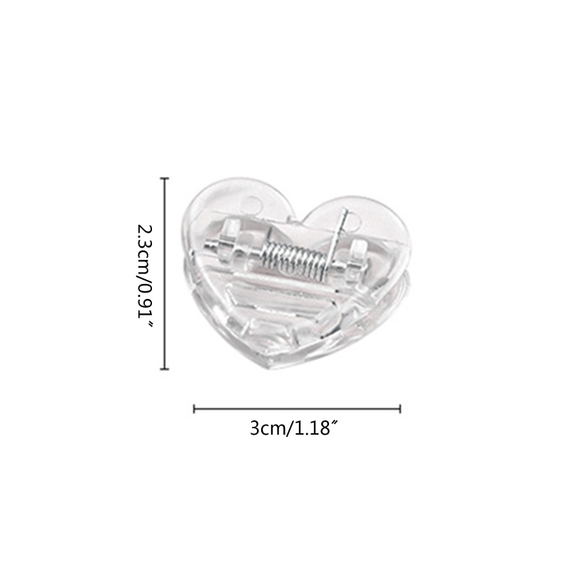 Set 5 Kẹp Giấy Đánh Dấu Bằng Nhựa Trong Suốt Hình Trái Tim Cho Học Sinh