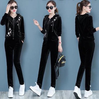 Bộ thể thao nữ chất Nhung Lụa hàng Quảng Châu