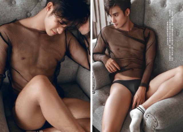 Áo thun lưới unisex dài tay sexy