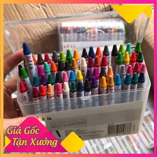 SET HỘP MÀU 64 CÂY CRAYON HỘP NHỰA