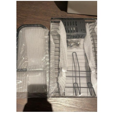 Kệ Để Chén Đĩa 2 tầng sơn Thép Carbon Sơn Đen Giá Bát Nhỏ Có Khay Hứng Nước Đa Năng