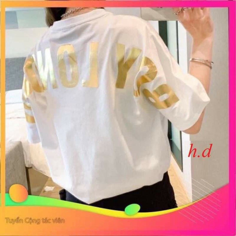 Áo phông tay lỡ phản quang BOy London in lưng cotton loại 1 tráng gương Unisex nam nữ