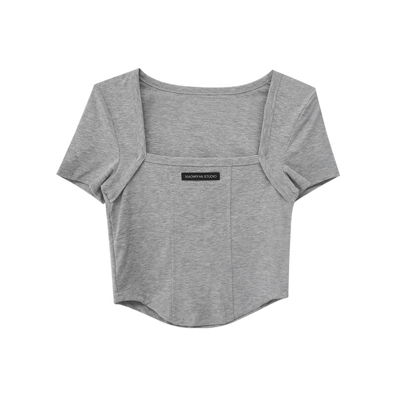 QADCOL Áo Thun Tay Ngắn Cổ Vuông Thời Trang Cho Nữ