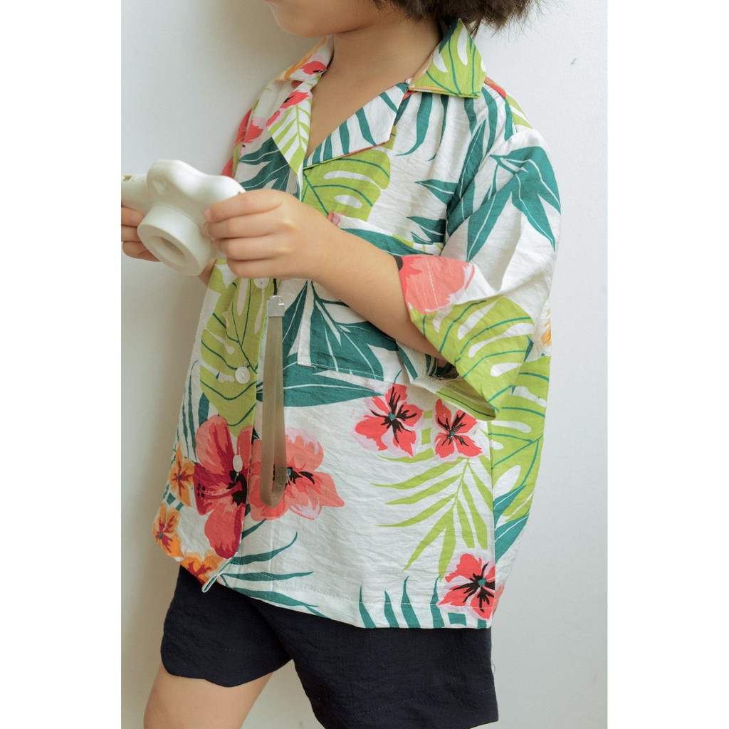 Hawaii Shirt - Áo sơ-mi hoa Hawaii cho bé - 3 màu &amp; 6 size