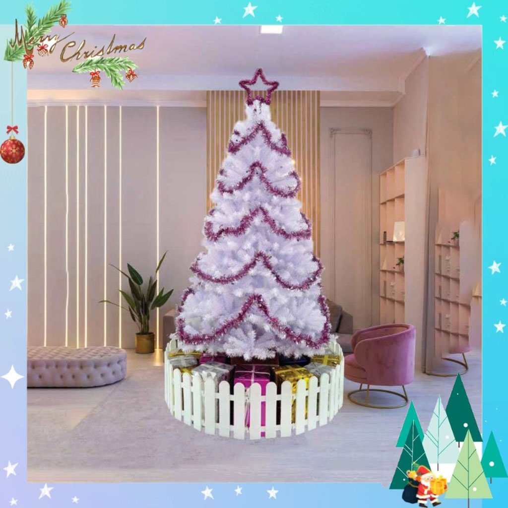 Cây thông noel 3M màu trắng 2in - cây thông noel đầu tròn tán lá dày đẹp trang trí giáng sinh trong nhà ngoài trời