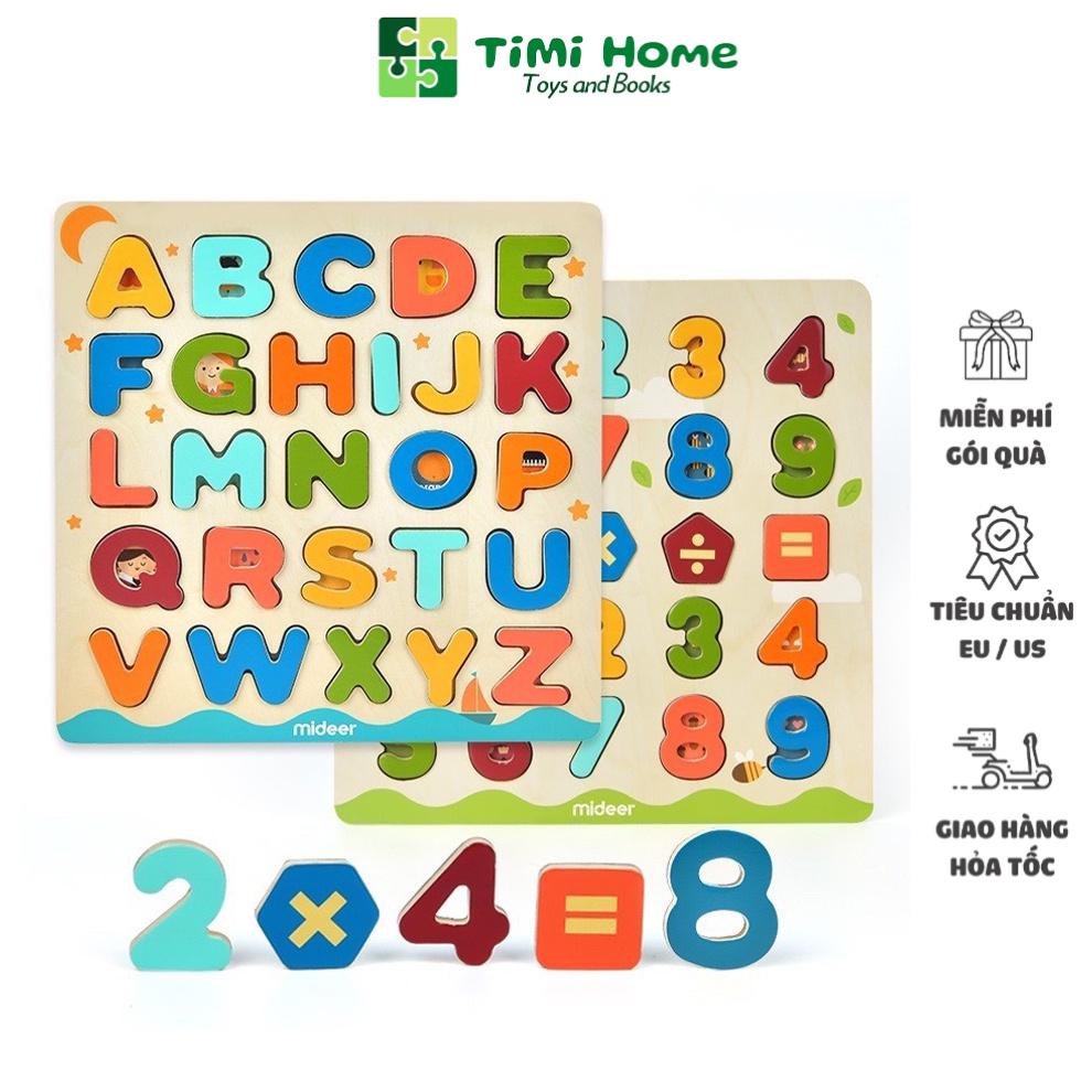 Bảng ghép hình chữ cái và số nam châm Mideer