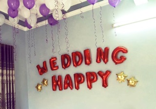 Bóng chữ HAPPY WEDDING