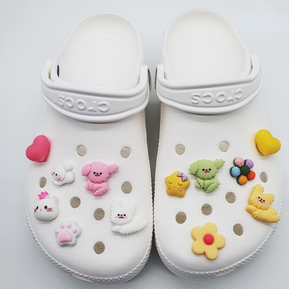[Deco] Phụ Kiện Trang Trí Giày Crocs Hình Thỏ Cutie Bunny (Hồng / Matcha / Vàng / Trắng) Diy Dễ Thương