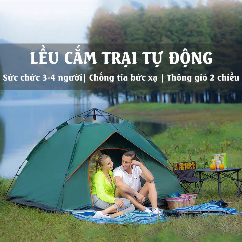 Lều cắm trại tự bung lều du lich dã ngoại, câu cá 4- 6 người, dễ dàng gập mở, đóng gói nhỏ gọn, thuận tiện đi chơi