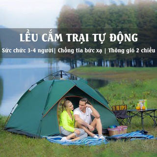 Lều Dã Ngoại Cắm Trại Du Lịch Tự Động 4-5 người, Chống Muỗi, Chống Nước, Chống Nắng Cao Cấp, Lều Tự Bung - minsport