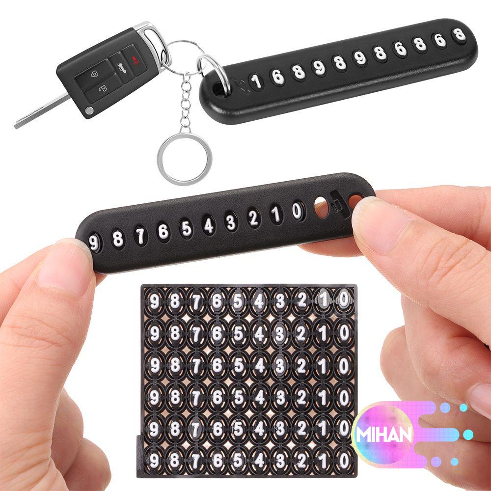 Móc chìa khóa xe hơi sáng tạo có bảng số điện thoại DIY chống thất lạc tiện dụng