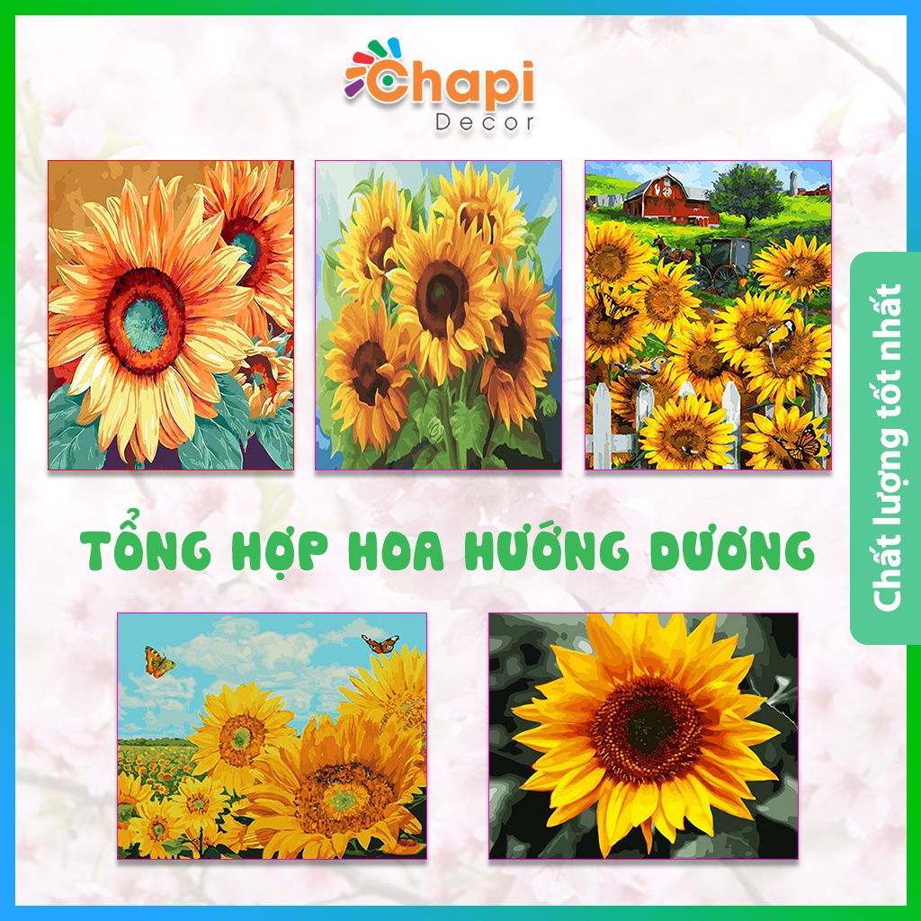 Mua Tranh tô màu số hóa Chapi Hoa Hướng Dương KT 40x50cm đã căng khung ...