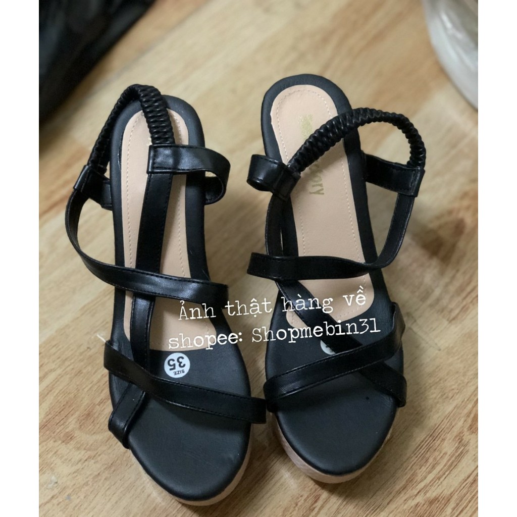 {Form Nhỏ} XUỒNG SANDAL NỮ ĐẾ NHẸ CAO DÂY ĐAN CHÉO ĐAI CHUN SAU (From nhỏ- Ảnh thật phá cuối)