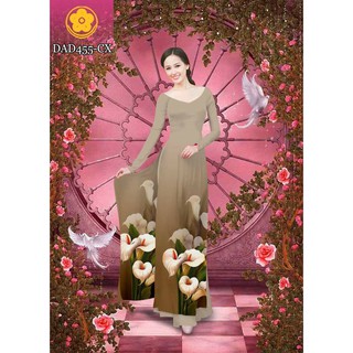 Vải may áo dài in 3D Lụa cao cấp