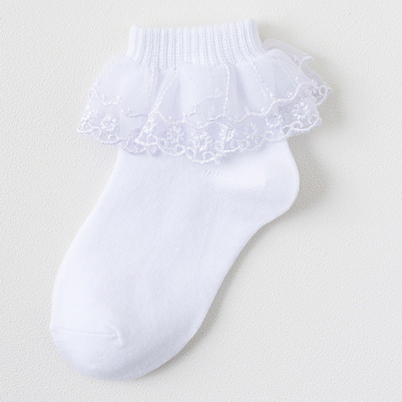 Vớ cotton phối ren dễ thương dành cho bé gái