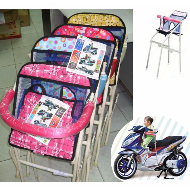 Ghế ngồi xe tay ga các loại cho bé xếp gọn có vòng săt bảo vệ và yên ngồi to