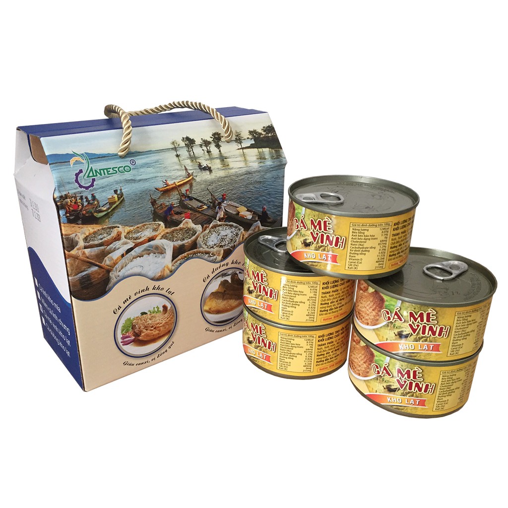 Cá Mè Vinh kho lạt  - Antesco - Đặc sản an giang - Cá hộp, đồ hộp, cá đóng hộp, cá kho, thực phẩm đóng hộp