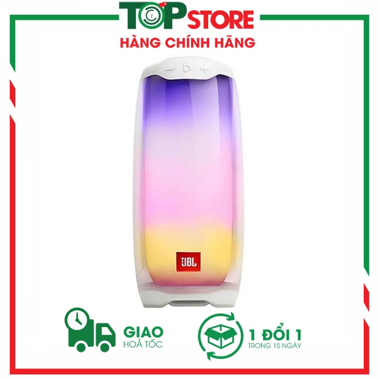 Loa Bluetooth JBL Pulse 4 (Mỹ), âm thanh 360 độ, pin 12 tiếng, hệ thống đèn LED, chống nước, kính trong, chính hãng