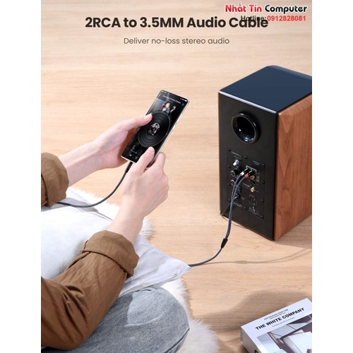 Cáp âm thanh Audio 3.5mm ra 2 RCA bọc Nylon Ugreen cao cấp