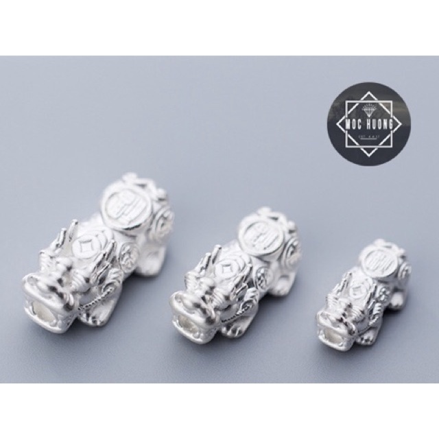 CHUYÊN SỈ  Charm Tỳ Hưu bạc cõng kim tiền hàng siêu đẹp - Bạc tốt loại 1, PH195