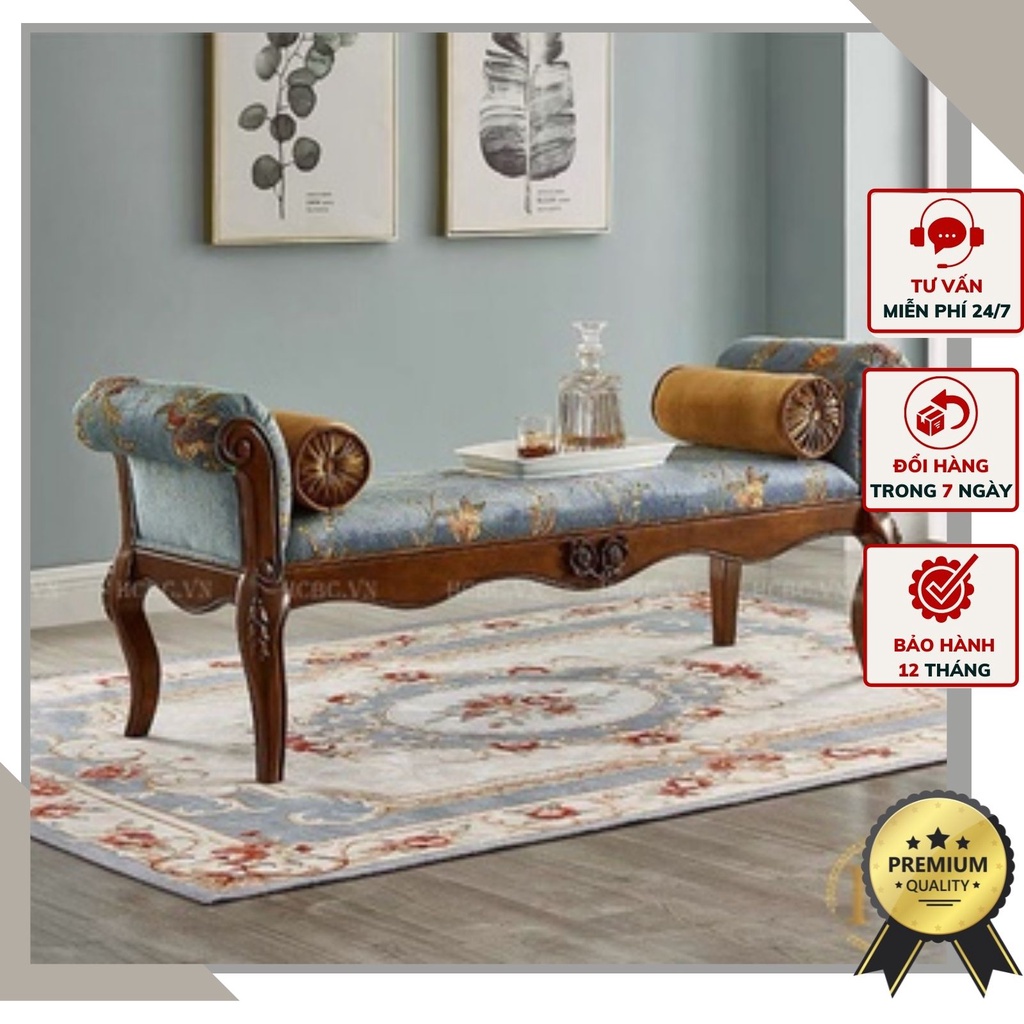 Ghế đuôi giường - Ghế băng gam màu sang trọng chạm khắc đơn giản mang phong cách tân cổ điển