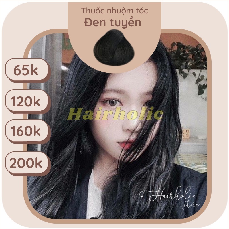 Thuốc nhuộm màu Đen Tuyền, màu nhuộm tóc Đen Tuyền loại cao cấp bền màu giữ tóc chống hư tổn