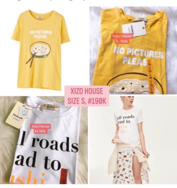 SẴN! Áo phông hoạ tiết auth Zara, Pull&Bear