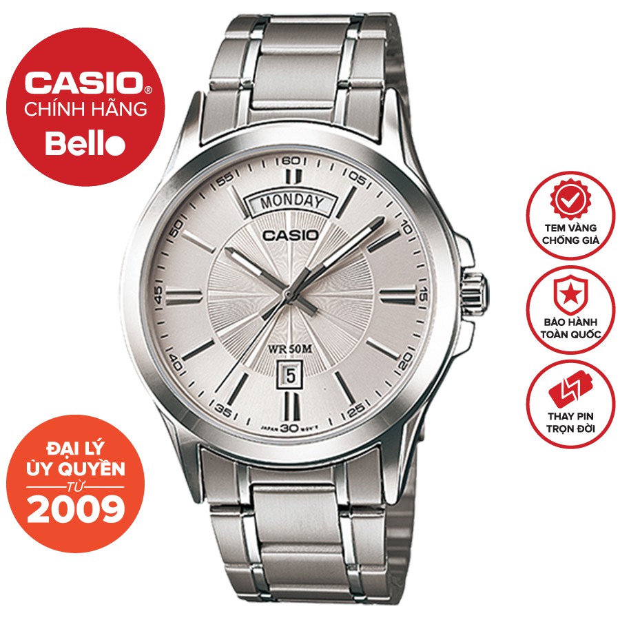 MTP-1381D Đồng hồ Nam dây kim loại Casio chính hãng BH 1 Năm Pin Trọn Đời MTP-1381