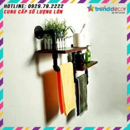 [GIÁ GỐC] kệ treo tường 2 tầng decor trang trí vintage bằng ống săt bền đẹp trang trí sáng tạo TRENDDECOR.vn