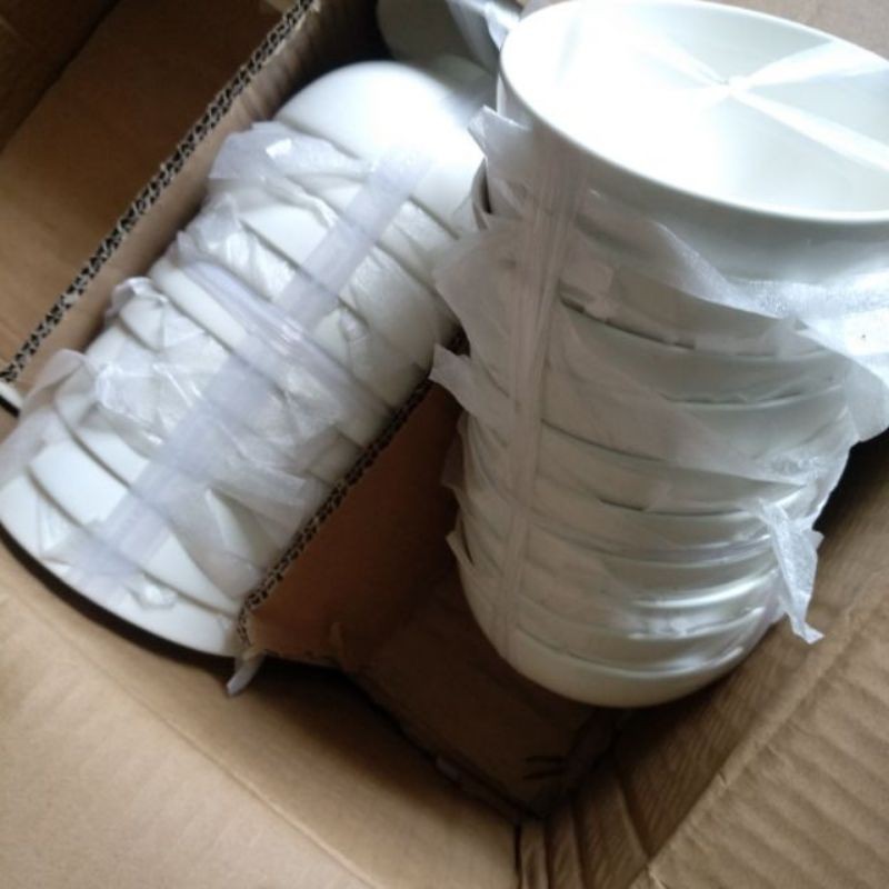 Set 20 Chén Set 10 Chén Dày Bát Ăn Cơm Sứ Trắng Trơn Hàng Dày