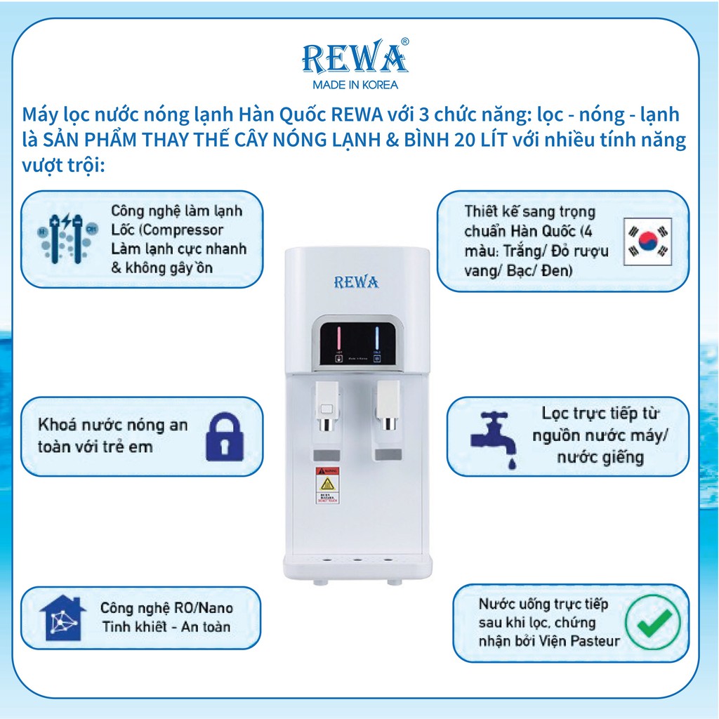 Máy lọc nước nóng lạnh để bàn Rewa RW-NA-218 | BigBuy360 - bigbuy360.vn