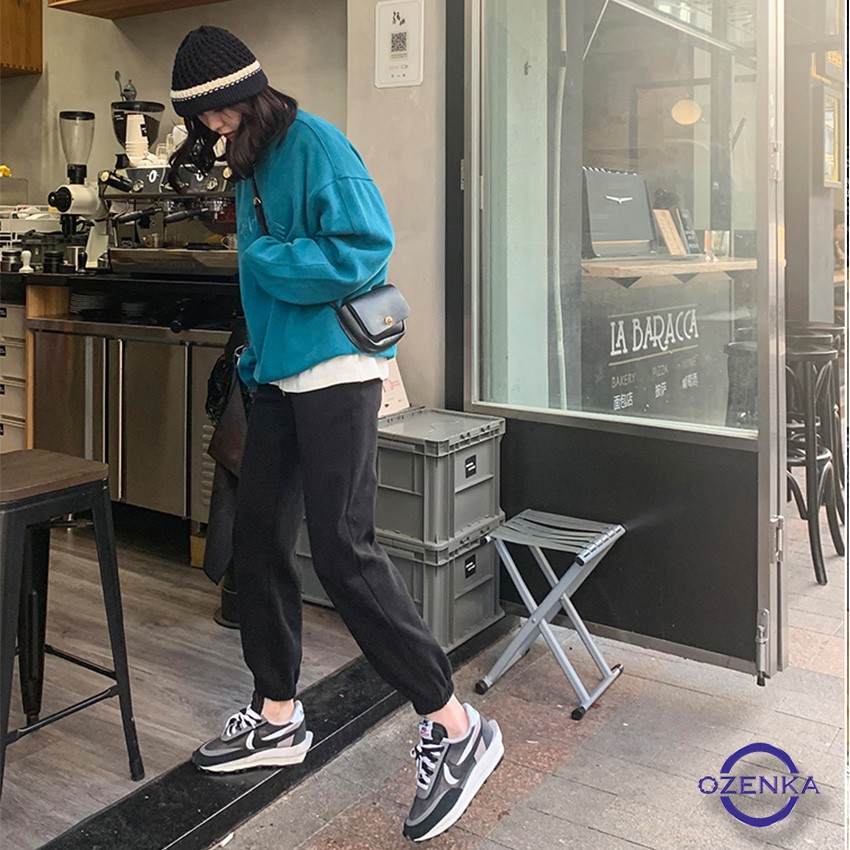 Quần jogger nữ dài ống rộng cạp cao bo gấu túi khóa chất nỉ dày mềm mịn không xù không nhăn phong cách thể thao JG451 | BigBuy360 - bigbuy360.vn