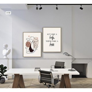 Bộ 2 tranh canvas khí chất trang trí shop thời trang A130. Size khác hoặc mua lẻ khách liên hệ(Tặng kèm đinh 3 chân)