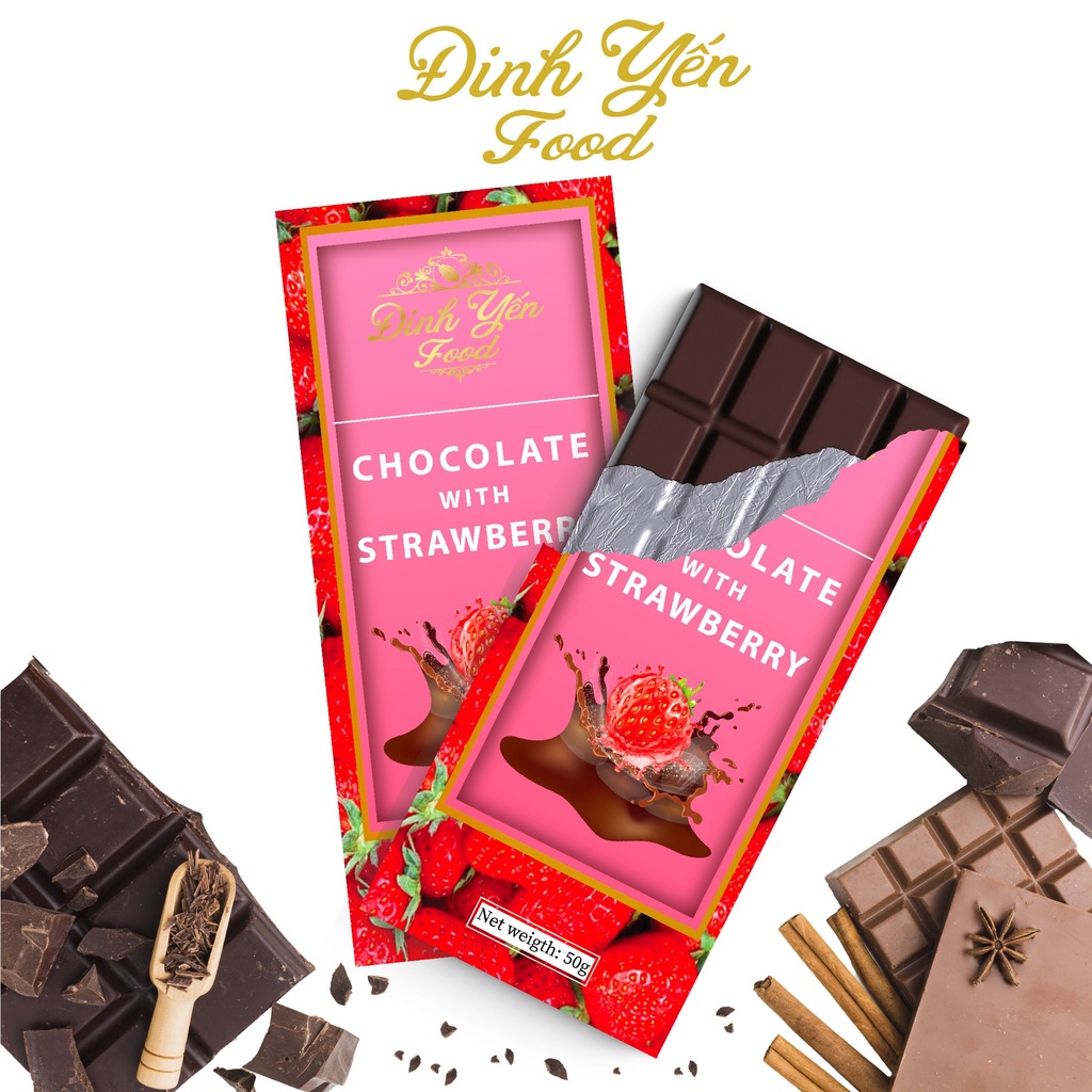 Socola Mix dâu tây DinhYen 50g đồ ăn vặt siêu ngon giá rẻ