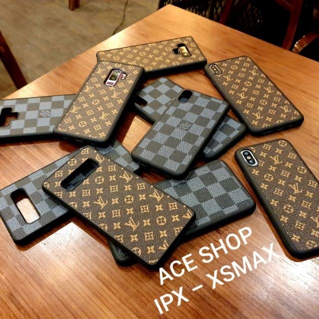 Ốp L V, Burberry IP X, Xs, Xs Max, XR,7plus,8plus,11,11pro,11promax,12,12pro,12promax da Canvas lót nhung bảo vệ máy