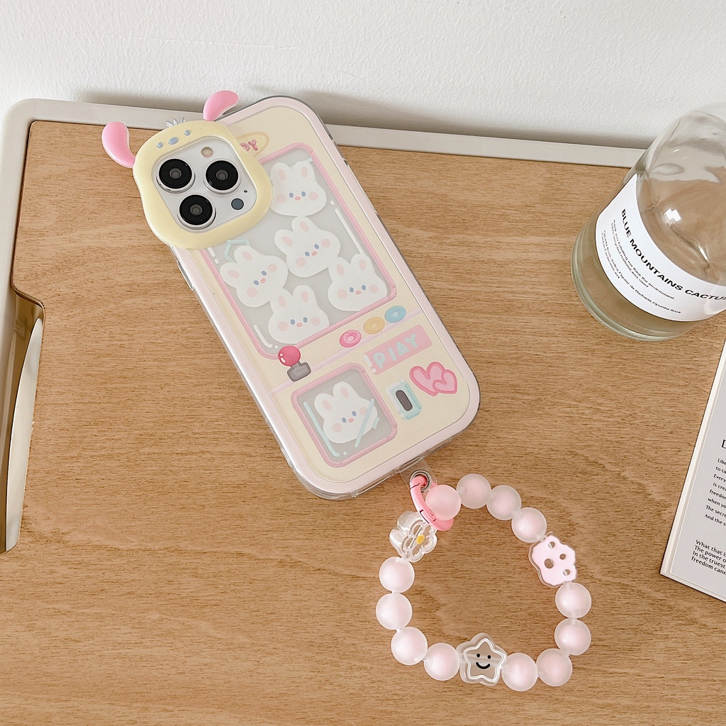 Ốp Điện Thoại TPU Silicon Mềm Hình Thú 3D Đính Ngọc Trai / Thỏ / Vịt Hồng / Xanh Dương Cho iphone 13 12 11 Pro XS Max XR