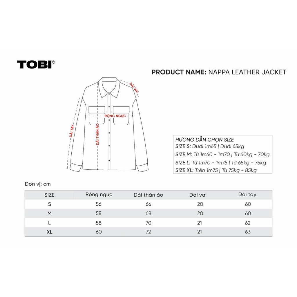 [Mã BMLT35 giảm đến 35K đơn 99K] Áo khoác da lót dù TOBI