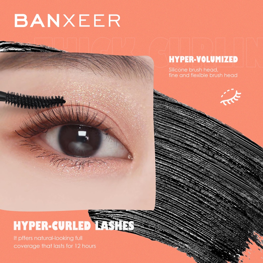 Mascara BANXEER dày và tự nhiên dễ dàng tẩy trang không thấm nước lâu trôi 21g | BigBuy360 - bigbuy360.vn