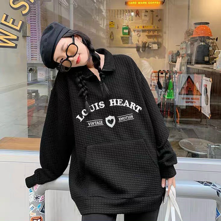 Áo hoodie chất liệu lưới ô vuông mix cổ bẻ form lớn oversize unisex nam nữ