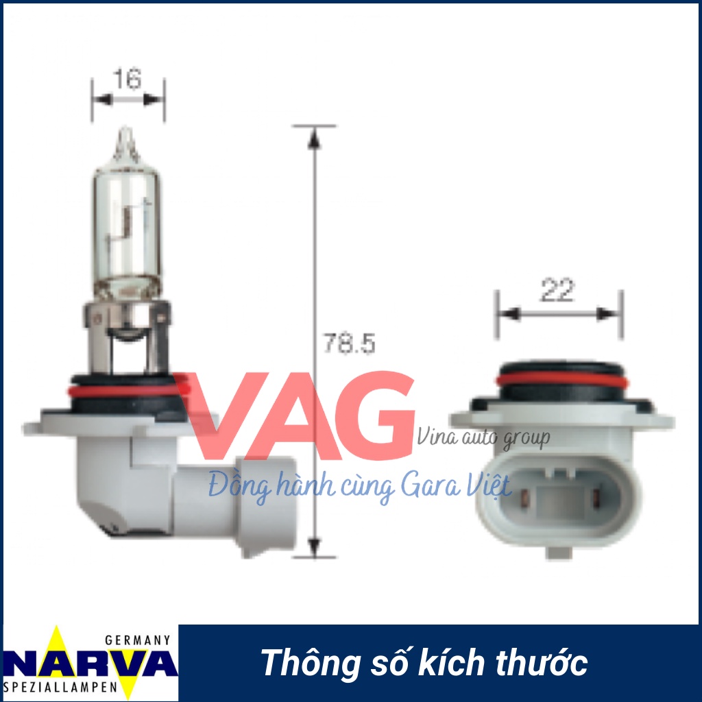 Bóng đèn NARVA 9005 HB3 12V 65W chính hãng NARVA từ Đức