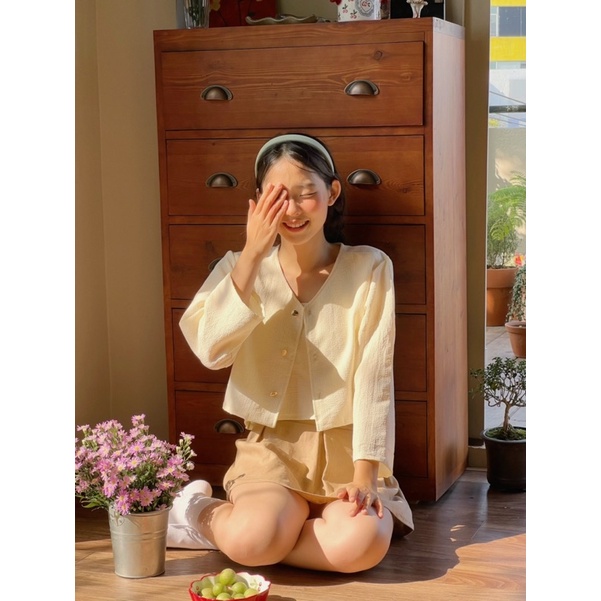 Set áo MIMI - Chân váy xếp ly