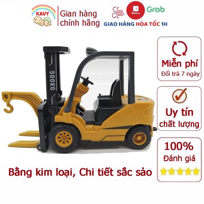 Đồ chơi mô hình xe nâng móc hàng bằng hợp kim chạy đà - KAVY