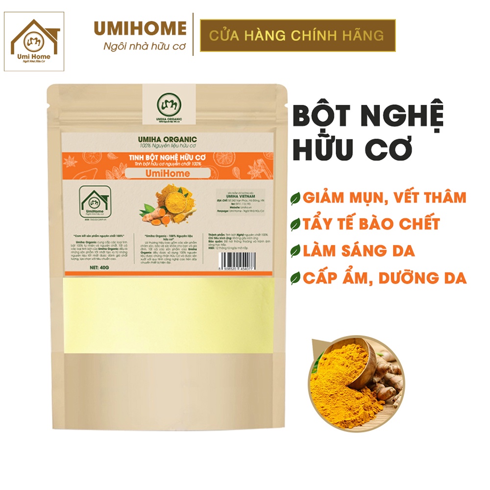 Tinh bột Nghệ hữu cơ UMIHOME nguyên chất | Turmeric powder 100% Organic 40G