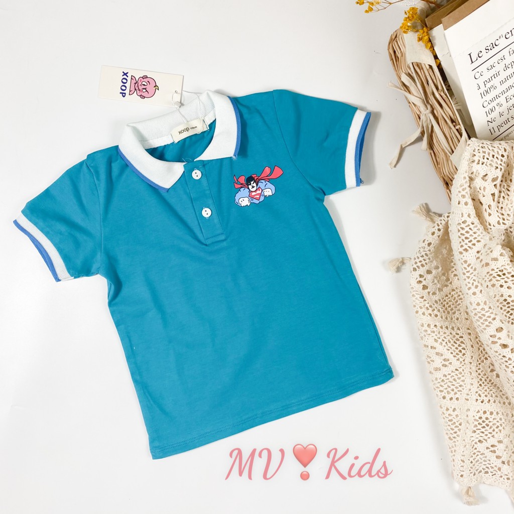 Áo Polo Cổ Trụ Cộc Tay Phối Viền Năng Động Cho Bé Trai Chất Thun Lạnh Mềm Mịn - POLO1