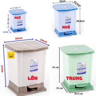 Thùng rác nắp đạp duy tân nhí nhỏ trung lớn
