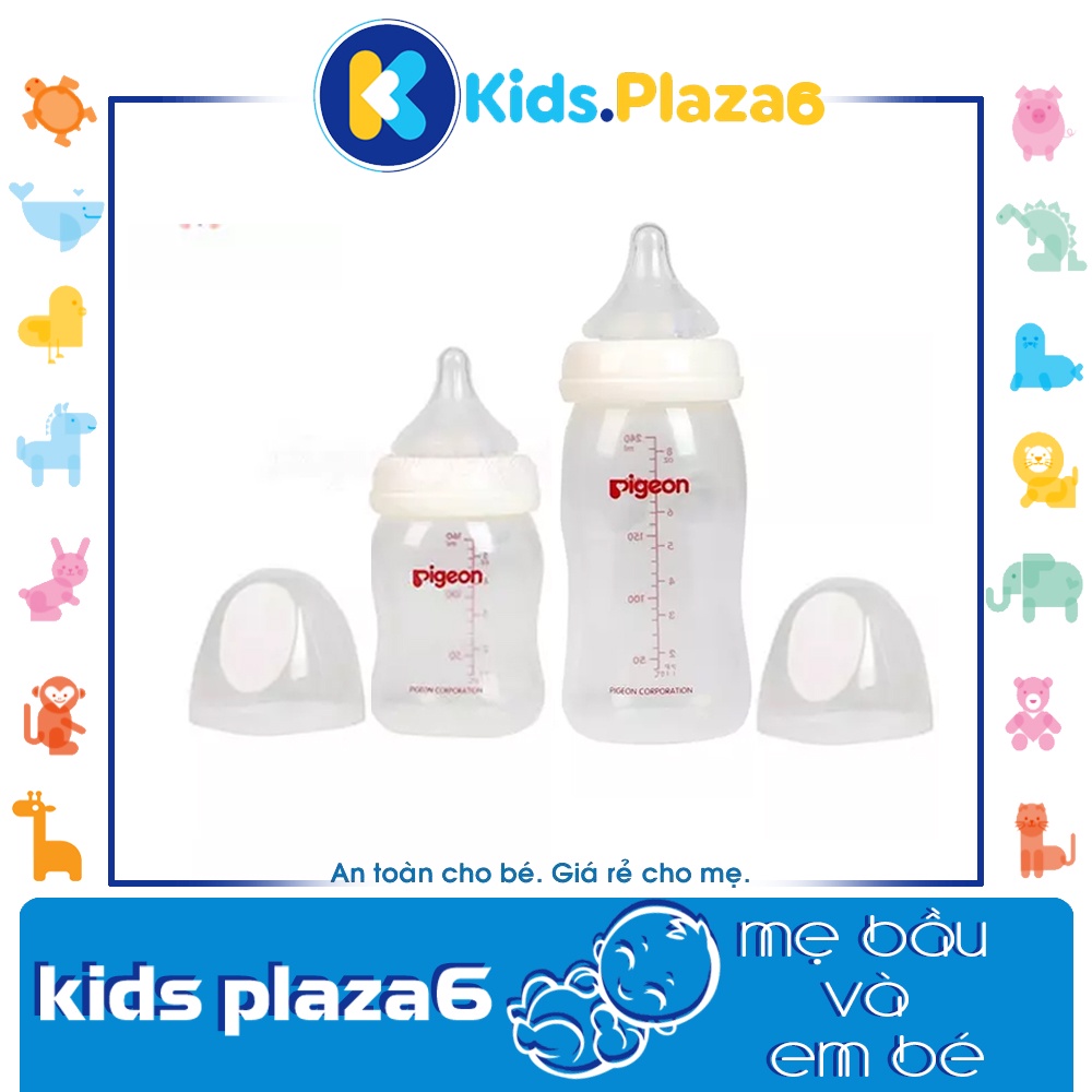 💝SIÊU SALE💝Bình Sữa Pigeon Cổ Rộng PP Plus 160ML/260ML ✔️ HÀNG NHẬP KHẨU✔️