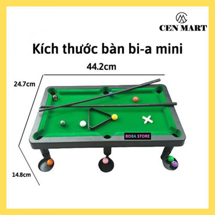 Bàn Bi a Mini, Bida Mini giá rẻ cho trẻ em và người lớn, 10 bi Có Đánh Số - Mặt bàn Nỉ không bong