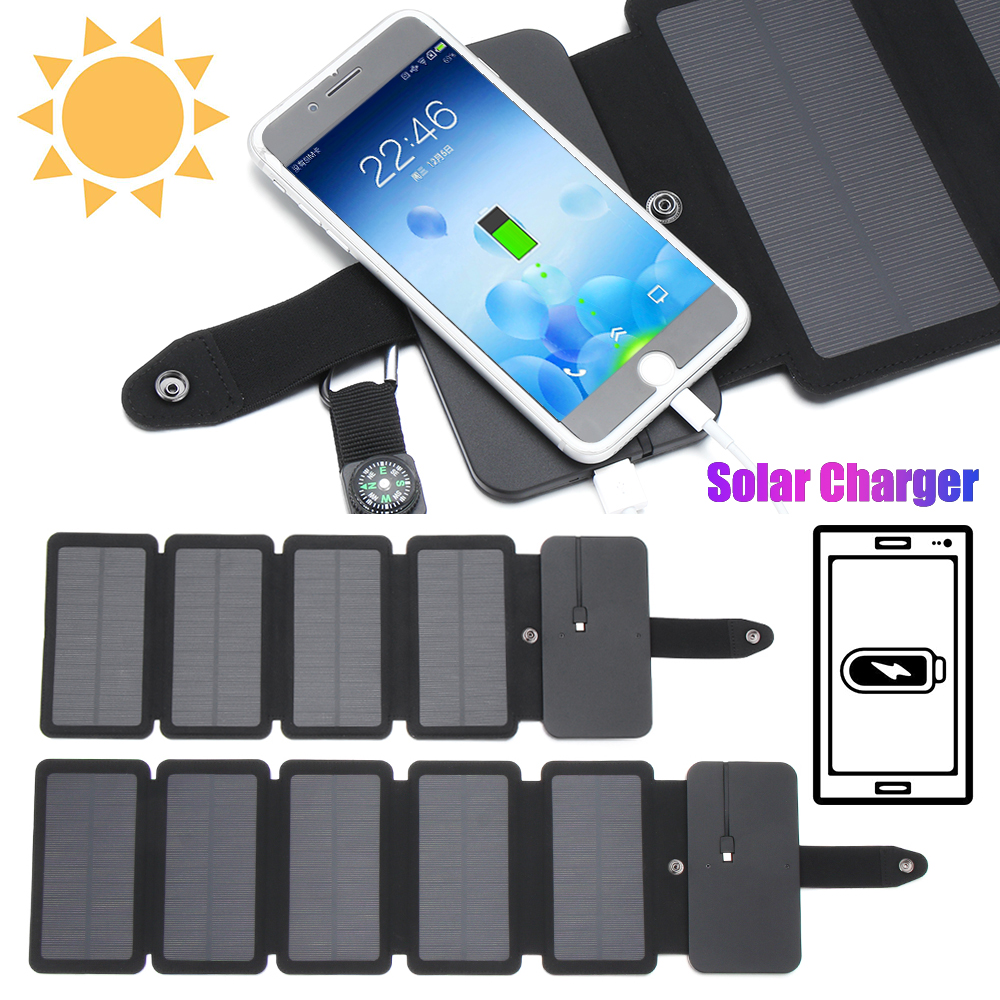 Tấm Sạc Pin Năng Lượng Mặt Trời 9w Có Thể Gấp Gọn Tiện Dụng